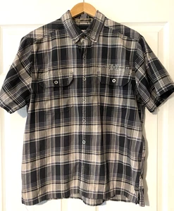 Camicia Harley Davidson originale motore a quadri con bottoni taglia Large manica corta - Foto 1 di 12