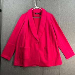 Susan Graver Weekend Regular Marina Strickblazer Rich Fuchsia Größe 1X - Bild 1 von 10