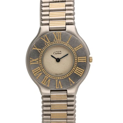 Relógio Cartier Must de Cartier 21 feminino pulseira de aço quartzo e ouro 30 mm - Imagem 1 de 4
