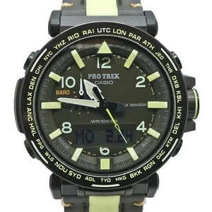 CASIO WATCH PROTREK PRG-650YL-3JF SOLAR KHAKI RESIN X SS X LEATHER DIGITAL MEN'S - Picture 1 of 9