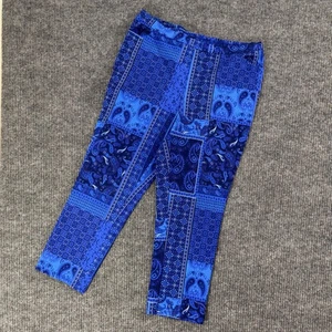 Pantalones Isaac Mizrahi Live Mujer 18W Azul Estampado Paisley Cortos Cintura Elástica Elastizados - Imagen 1 de 9