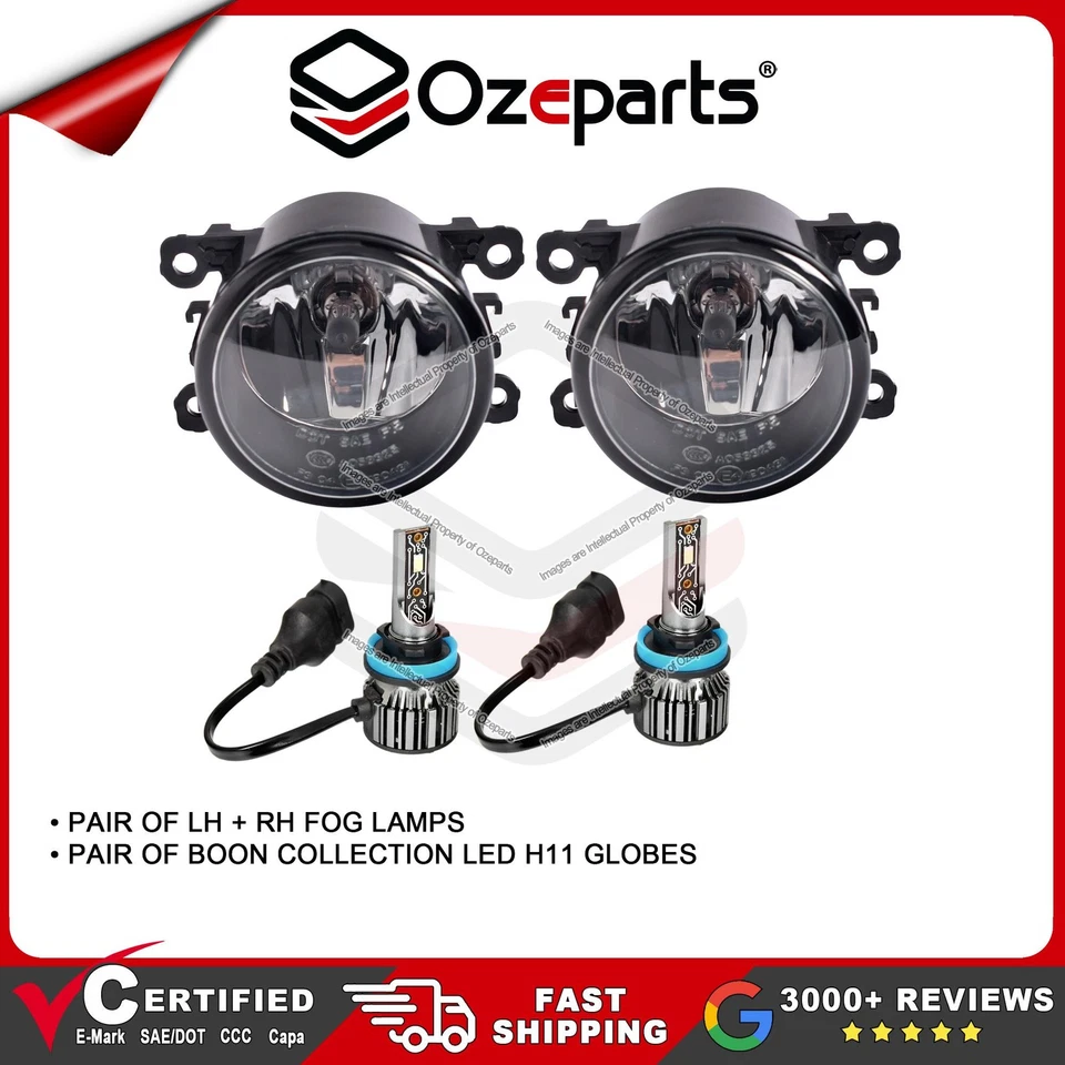 Pair LH+RH Fog Light Driving Lamp + LED H11 Globes For Peugeot 207 A7 2006~2009 - image 1 of 1