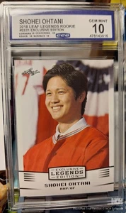 Shohei Ohtani 2018 Leaf Rookie Exclusive Legends CCG Graded Gem Mint 10 #EE-01 - Bild 1 von 2