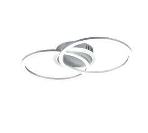 Puristische Ring LED Deckenleuchte VENIDA Titanfarben mit Switch Dimmer 50x30cm - Bild 1 von 3