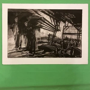 DISTORTION, FARM, HOUSE, FIGURE, etching, intaglio, nostalgia, architecture - Picture 1 of 10