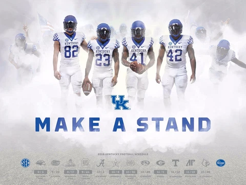 2016 KY University of Kentucky Wildcats Football Schedule/Poster Go Big Blue Cover