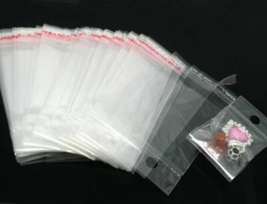 ❤ Clear Self Seal Cellophane Hang Hole Bag For Jewellery Card/Melts/Candy/Gifts❤ - Picture 1 of 3