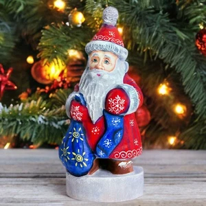 Holz handgeschnitzt Weihnachtsmann Figur 6" - Weihnachtsgeschenk Heimdekoration - Bild 1 von 12