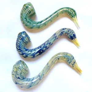 (1 PCS Random) 6-7'' snake tobacco herb smoking portable handle glass pipe - Picture 1 of 4