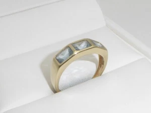 585 Gelbgold 14K Gold Ring Blautopas Verlobung 3,11 g RG 60 - 19,1 mm 9202 - Bild 1 von 9