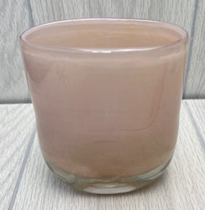 Hand Blown Glass Blush Pink Vase Jar Pen Holder Desk Decor - Picture 1 of 10