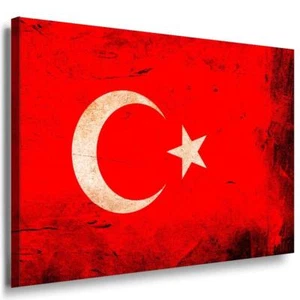 Flaggen Türkei Leinwandbild AK Art Bilder Mehrfarbig Kunstdruck Wandbild TOP XXL - Bild 1 von 5