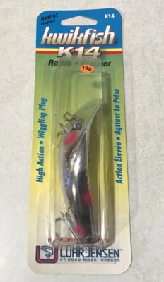 Luhr Jensen K14 BUG BITE SILVER PINK DOTS Salmon Steelhead Plug Rattle Lure NEW - Image 1 of 4