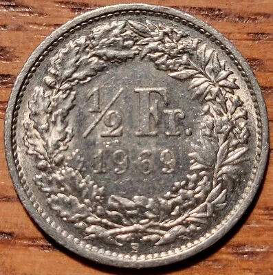 1969 Switzerland 1/2 Franc  Coin   N211 - Image 1 of 2