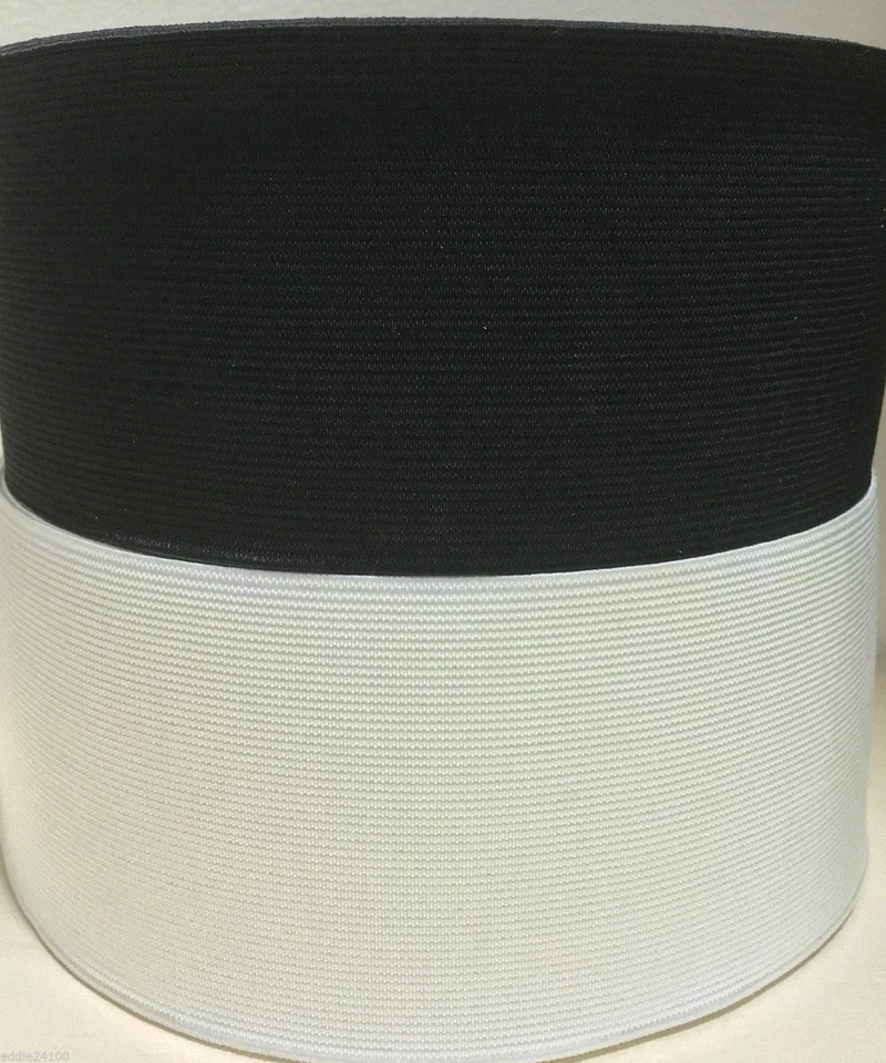 WOVEN ELASTIC PREMIUM QUALITY 3 INCH 75MM WIDE BLACK OR WHITE VARIOUS LENGTHS - Image 1 of 1