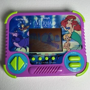 Vintage 1990 Disney The Little Mermaid LCD Handheld Video Game Pink Purple Tiger - Picture 1 of 9