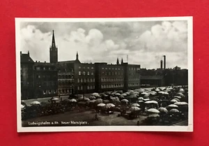 Foto AK LUDWIGSHAFEN am Rhein um 1930 Neuer Marktplatz mit Marktständen ( 58870 - Bild 1 von 2
