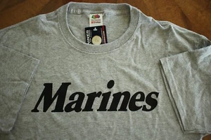 USMC US MARINE CORPS ALL RANKS ATHLETIC PT CREW'S SHORT SLEEVE GREY T-SHIRT XL - Picture 1 of 3