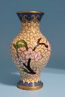 Vintage Miniature Chinese Cloisonne Vase, cherry blossom, gold accents