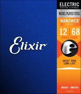 ELIXIR NANOWEB NICKEL PLATED BARITONE 12302 ELECTRIC GUITAR STRING SET - Picture 1 of 3
