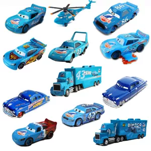 Lightning McQueen Disney Pixar Cars Diecast Dinoco King Series Blue Model Car - Picture 1 of 32