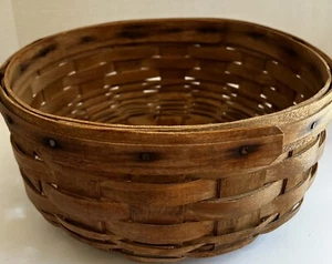 Longaberger 1986 Signed 10" Wide ROUND Harvest Basket Ohio USA Vintage. - Picture 1 of 9