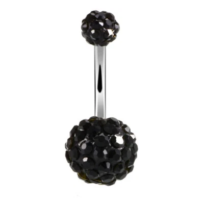 Anillo para el vientre de colores surtidos bola de cristal ombligo anillo piercing corporal barra joyería Foto 1 de 4
