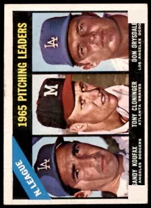 1966 TOPPS SANDY KOUFAX 223 EX DRYSDALE CLONINGER PITCHING LL BASEBALL DODGERS - Picture 1 of 2