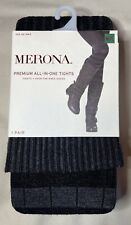 Merona Premium All-in-One Tights + Over-the-Knee Socks Black/Grey Size M/L