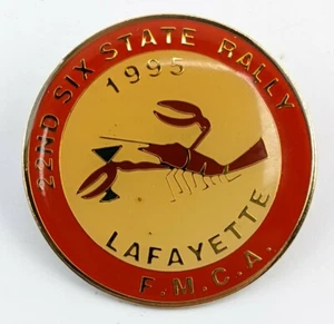 Casa rodante FMCA 22nd Six State Rally Lafayette Louisiana 1995 pin cangrejo - Imagen 1 de 4