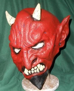 Adult Devil Satan Evil Scary Don Post Studio Half Head Mask New WOT - Picture 1 of 6