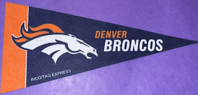 Denver Broncos Mini Pennant NFL Super Bowl John Elway Peyton Manning Colorado - Imagem 1 de 2