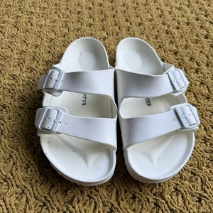 Birkenstock Arizona EVA leichte Sandalen Gr. 41 US 10-10,5 weiß zwei Schnallen - Bild 1 von 5
