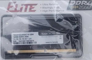 Teamgroup Elite 16GB (DDR4-2666) SO-DIMM TED416G2666C19-SBK Memory Module - New - Picture 1 of 4