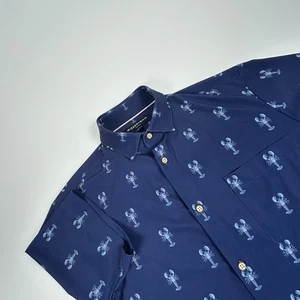 Camisa Mizzen + Principal Para Hombre Talla S Ajuste de Sotavento Manga Corta Botón Azul Langosta - Imagen 1 de 10