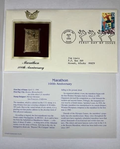 1996 Marathon 100th Anniversary 22k Golden Replicas Of United States Stamps - Picture 1 of 3