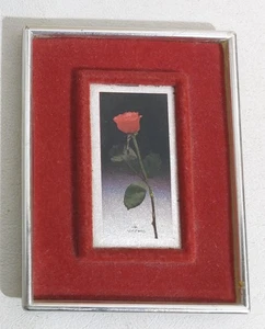 00368 Quadretto su foglia d'argento Rosa - Top Art Edizioni d'Arte Milano - Picture 1 of 4