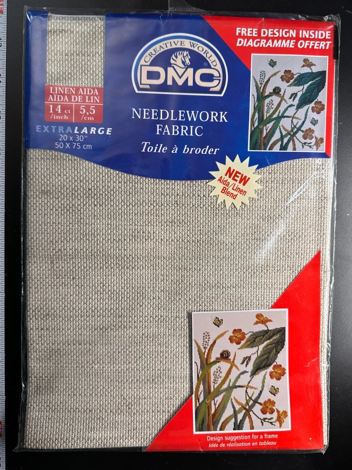 DMC Linen Aida 14Ct Ecru Needlework Fabric Xtra Large 20”x30”  - Image 1 of 1