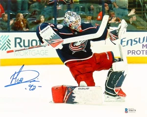 Elvis Merzlikins Signed Blue Jackets 8x10 Photo (Beckett) - Bild 1 von 2