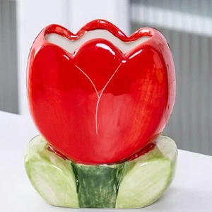 Pencil Holder for Desk Tulips Vase Decor Aesthetic Cute Toothbrush Holder Pen... - Picture 1 of 6