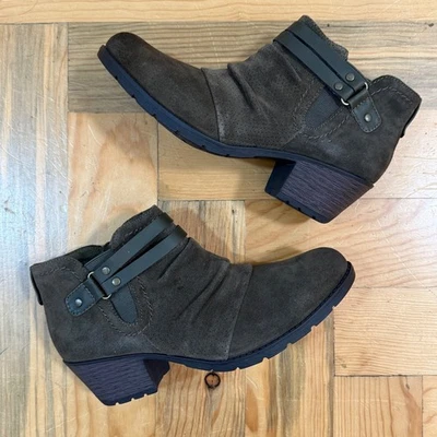 Botas femininas Earth Origins Odel camurça oliva alça perfurada conforto tornozelo 8,5 - Imagem 1 de 4