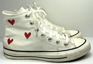 Converse You Chuck Taylor All Star Damenschuhe mittelhoch 7 weiß Herz bestickt - Bild 1 von 11