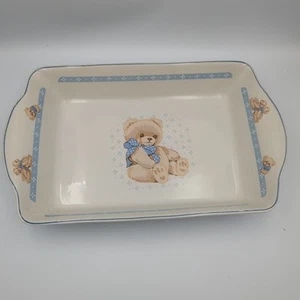 Orsacchiotto country vintage Tienshan gres 14" panettiere rettangolare - Foto 1 di 10