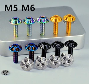 Milling flower head Titanium alloy screw M6x10 15 20 25mm front windshield Bolt - Picture 1 of 12