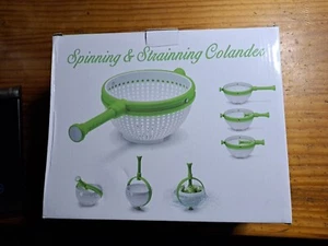 Salad Spinner Scratch Resistant Nylon Spinning Colander with Collapsible Hand _T - Picture 1 of 7