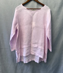 Crown Leinen Designs Tunika Top Damen Gr. M Rosa Charlotte Euro Lagenlook Neu mit Etikett - Bild 1 von 8