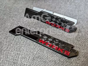 Kühlergrill & Heckabzeichen 2024 glänzend schwarz rot für Mini Cooper Works JCW (12cm) - Bild 1 von 6