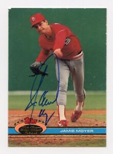1991 Topps Stadium Club Jamie Moyer #481 autographe signé Cardinals