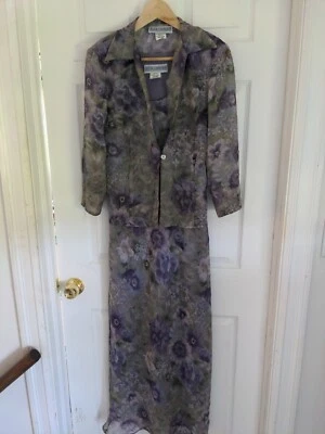 Vestido Vintage Miss Dorby Para Mujer 8 Púrpura Floral Maxi Gauzy Cottage Core  Foto 1 de 4