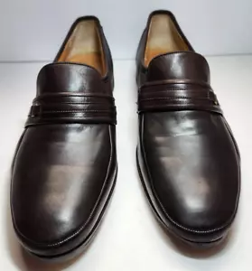 BALLY mocassini slip on marroni in pelle morbida da uomo 9 1/2 D made in Switzerland - Foto 1 di 9